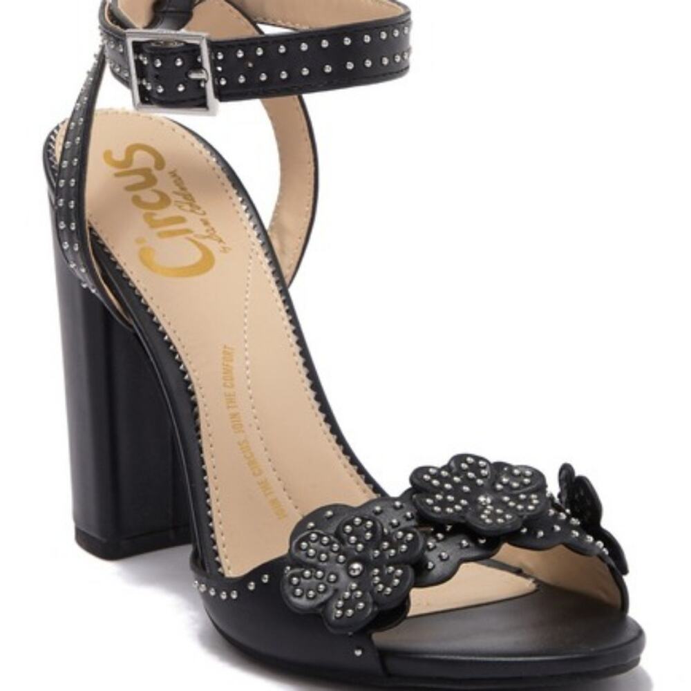 NIB Circus by Sam Edelman Merle Studded Sandal 10M 3‎ 1/3" Block Heel Shoes